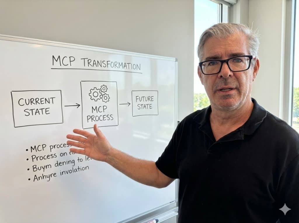Jason Laveglia explaining MCP transformation on whiteboard